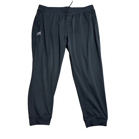 Under Armour Coldgear Mens 3XL Pants Joggers Loose Fit Zip Pocket Black - Picture 1 of 7